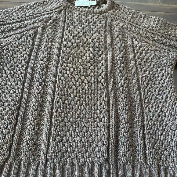 Chunky Knit Crewneck Sweater - Brown - Picture 12 of 13